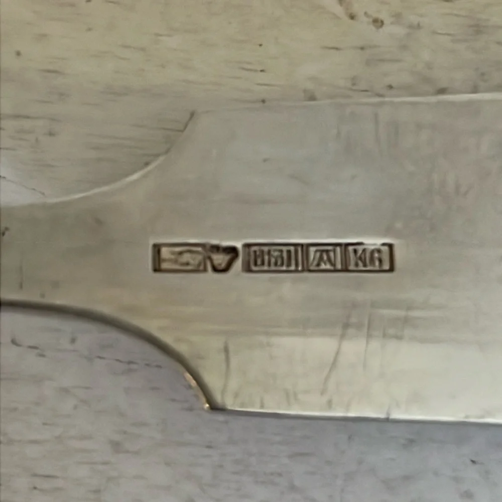 Antique 1900’s Denmark Danish Silver large ladle 12” x 4” ladle stamped